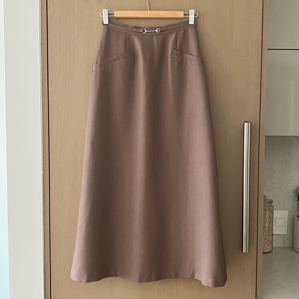Vintage horsebit detail tailored maxi skirt - Picture 4 of 9